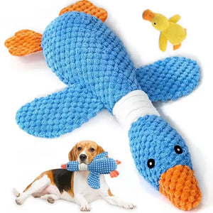 Plush squeaky goose toy for dogs with crinkle sound