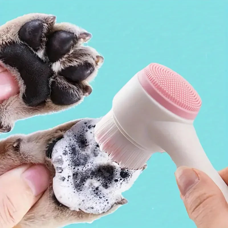 Silicone paw cleaner and massage brush for dogs
