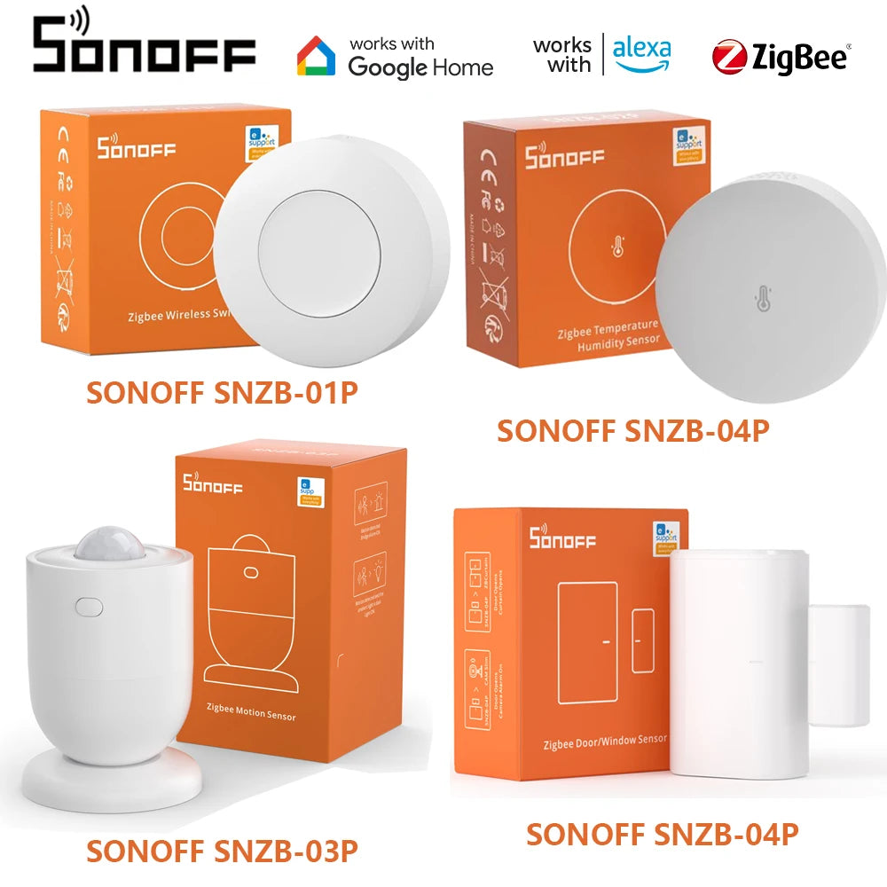 SONOFF SNZB1P/2P/3P/4P Zigbee Mini No Neutral Wire Need Zbmini L2 SNZB-02D Zigbee Door Window Motion Temperature Humidity Sensor