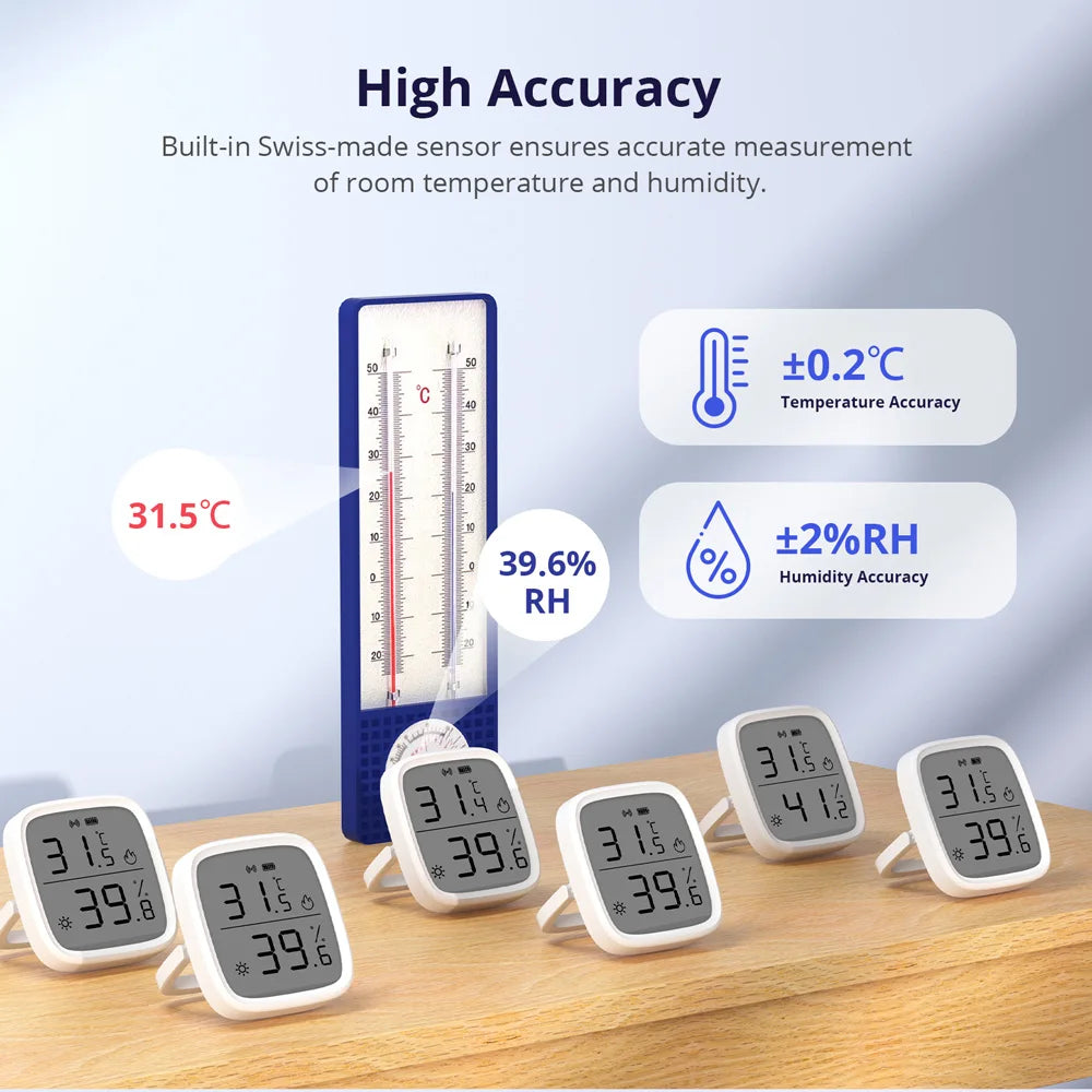 SONOFF SNZB-02D Zigbee LCD Smart Temperature Humidity Sensor Hygrometer Thermometer Works with Alexa Google Home via Zigbee Hub