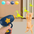 Cat flying disc launcher toy for interactive chase and play