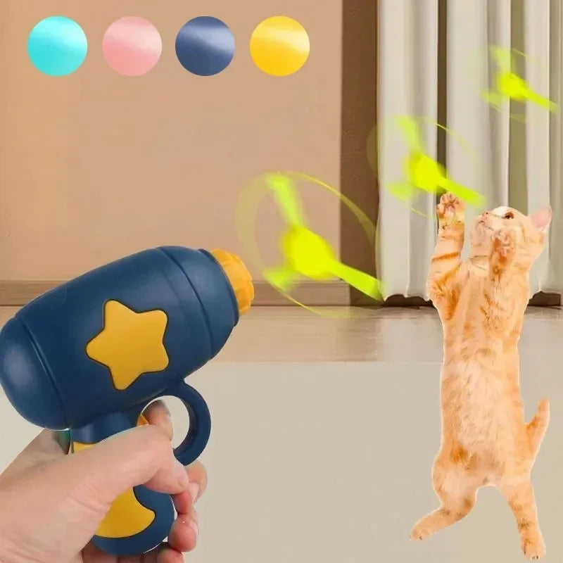 Cat flying disc launcher toy for interactive chase and play