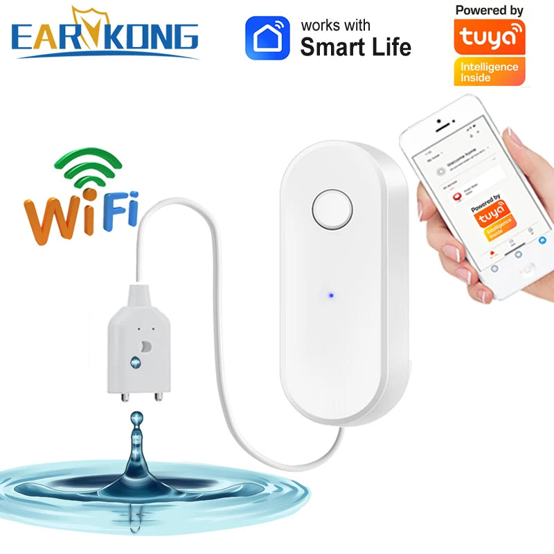 Tuya WiFi Smart Water Leak Sensor Liquid Leakage Alarm Overflow Level Detector Flood Protection SmartLife APP